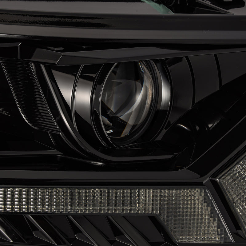AlphaRex 19-21 Ford Ranger LUXX LED Proj Headlights Plank Style Alpha Black w/Seq