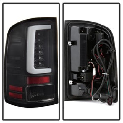 Spyder 07-13 GMC Sierra 1500 V2 Light Bar LED Tail Lights - Black (ALT-YD-GS07V2-LBLED-BK) 5084743