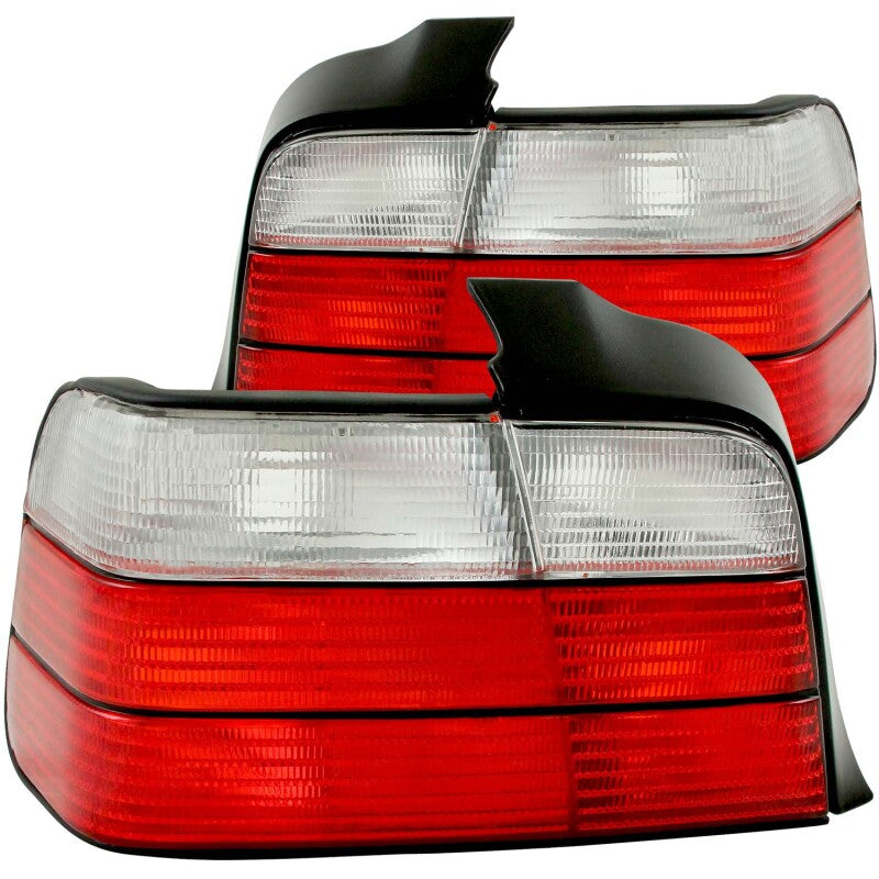 Anzo 1992-1998 BMW 3 Series E36 Taillights Red/Clear — 14HPM