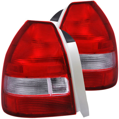 Anzo 1996-2000 Honda Civic Tail lights Red/Clear — 14HNF