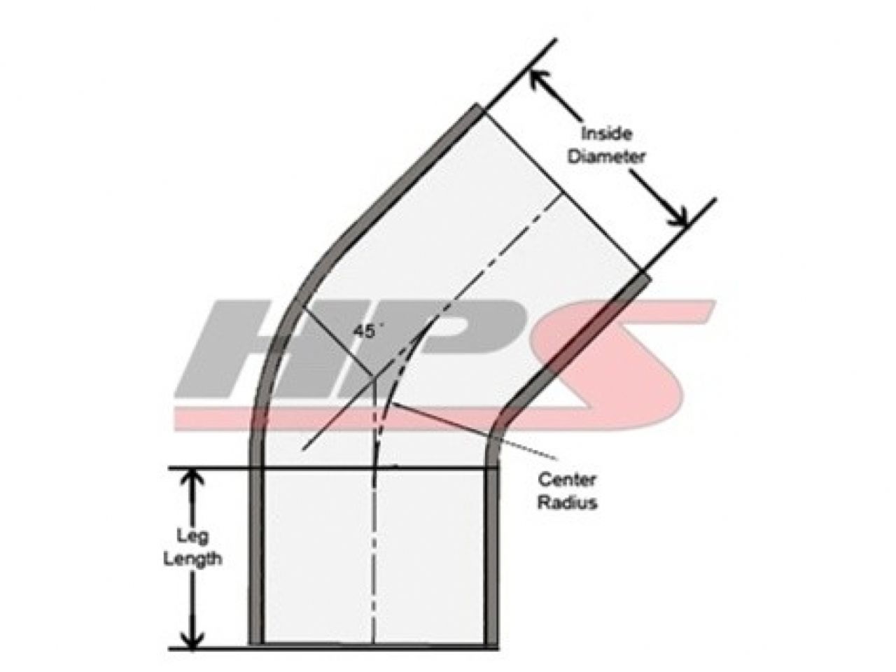 HPS 3-1/4" - 3-1/2" ID, Silicone 45 Degree Elbow Reducer Coupler Hose