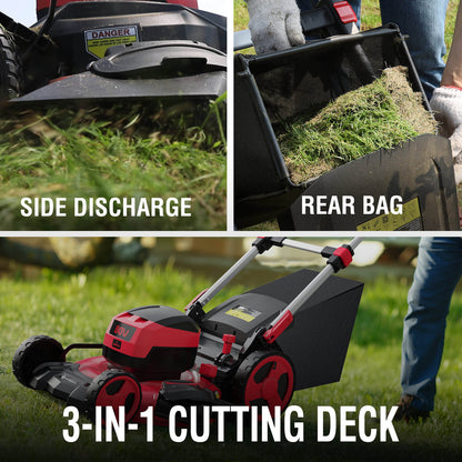 PowerSmart 80V 21" Cordless Self-propelled Lawn Mower w/ 6Ah Battery & Charger