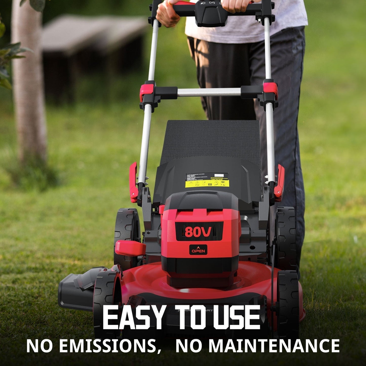 PowerSmart 80V 21" Cordless Self-propelled Lawn Mower w/ 6Ah Battery & Charger