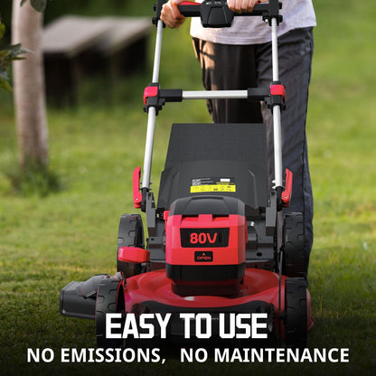 PowerSmart 80V 21" Cordless Self-propelled Lawn Mower w/ 6Ah Battery & Charger