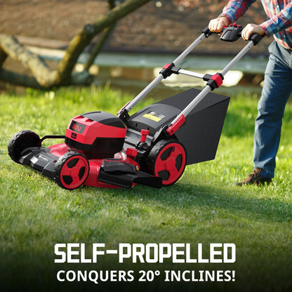 PowerSmart 80V 21" Cordless Self-propelled Lawn Mower w/ 6Ah Battery & Charger