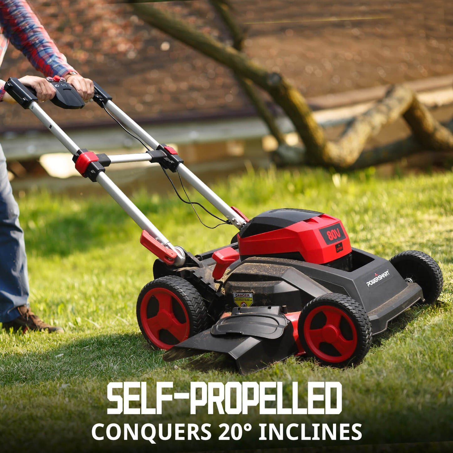 PowerSmart 80V 26" Brushless Cordless Self-Propelled Lawn Mower w/ Battery &