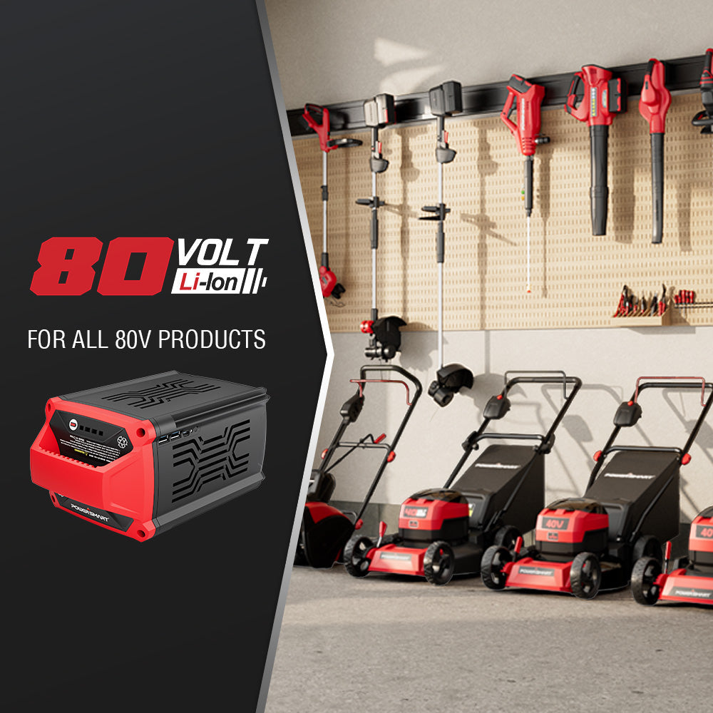 PowerSmart 80V 21" Cordless Self-propelled Lawn Mower w/ 6Ah Battery & Charger