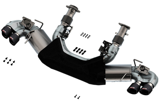 Borla 2020 Chevrolet Corvette C8 6.2L ATAK 3in Exhaust System Dual Round Angle Cut Carbon