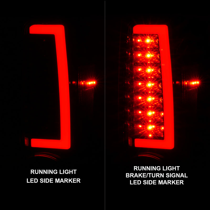 ANZO 2004-2012 Chevrolet Colorado/ GMC Canyon LED Tail Lights w/ Light Bar Black — 24LUG