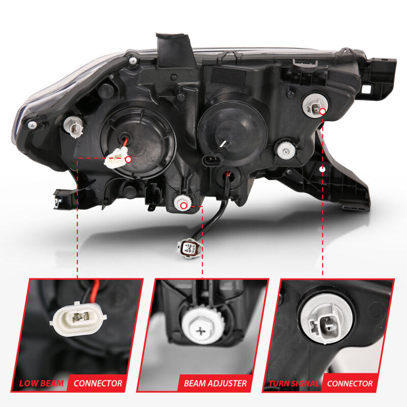 Anzo Toyota Tacoma '16-18 Projector Plank Style Switchback H.L Black Amber — 1EF5C