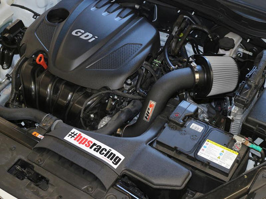 HPS Shortram Air Intake Kit 2011-2015 Kia Optima 2.4L, Includes Heat Shield, Black