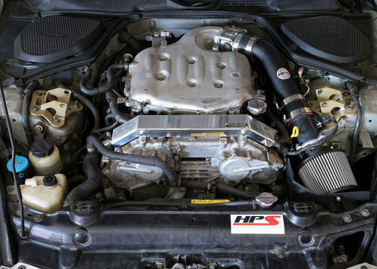 HPS Shortram Air Intake Kit 2003-2006 Nissan 350Z 3.5L V6, Includes Heat Shield, Black