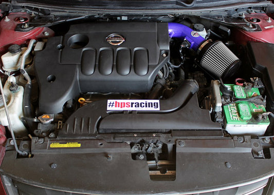 HPS Shortram Air Intake Kit 2013 Nissan Altima Coupe 2.5L 4Cyl, Includes Heat Shield, Blue
