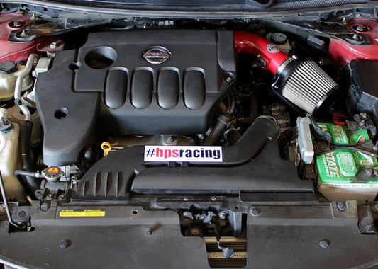 HPS Shortram Air Intake Kit 2013 Nissan Altima Coupe 2.5L 4Cyl, Includes Heat Shield, Red