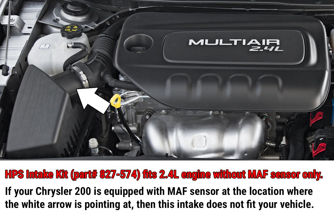HPS Shortram Air Intake Kit 2015-2017 Chrysler 200 2.4L without MAF sensor — 1VXWK