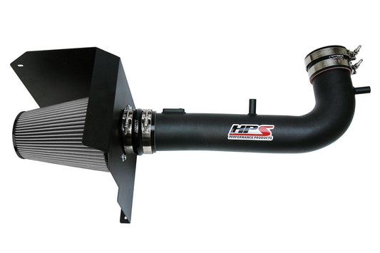 HPS Shortram Air Intake Kit 2014-2018 GMC Sierra 1500 5.3L V8, Includes Heat Shield, Black