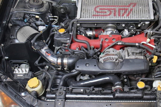 HPS Shortram Air Intake Kit 2004-2007 Subaru WRX STi 2.5L Turbo, Includes Heat Shield, Red