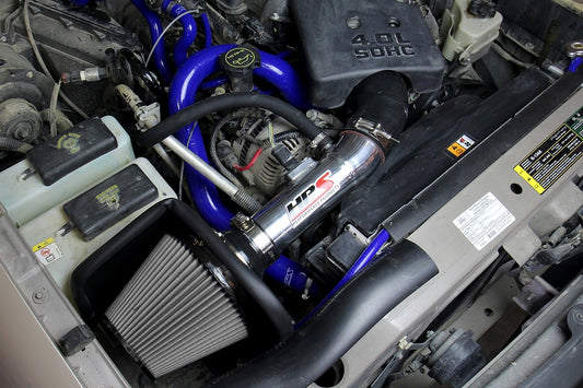 HPS Shortram Air Intake Kit 2004-2011 Ford Ranger 4.0L V6, Includes Heat Shield, Blue