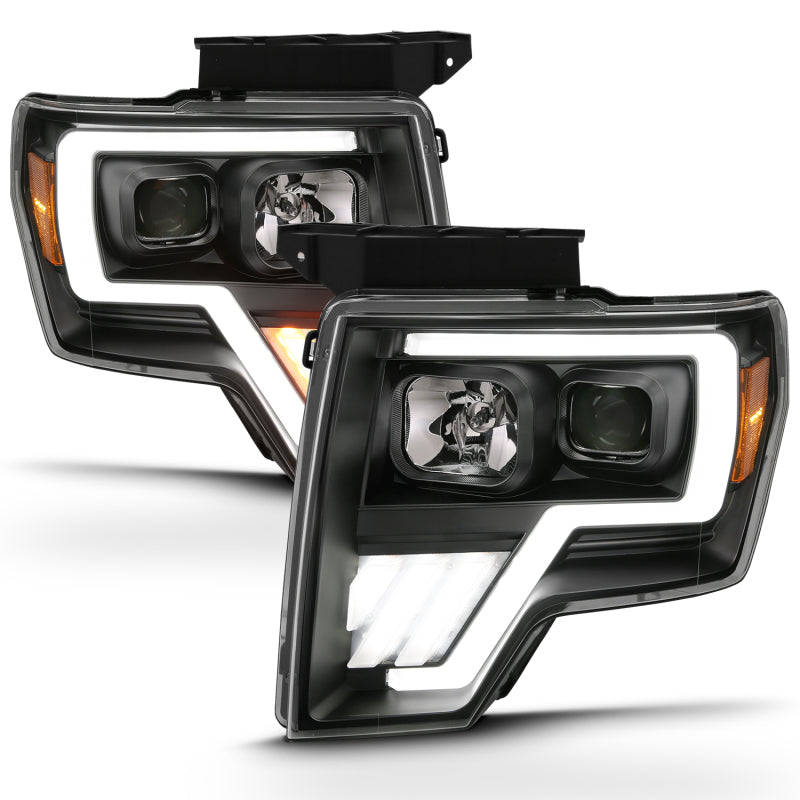 ANZO 2009-2013 Ford F-150 Projector Light Bar G4 Switchback H.L.Black Amber 111469