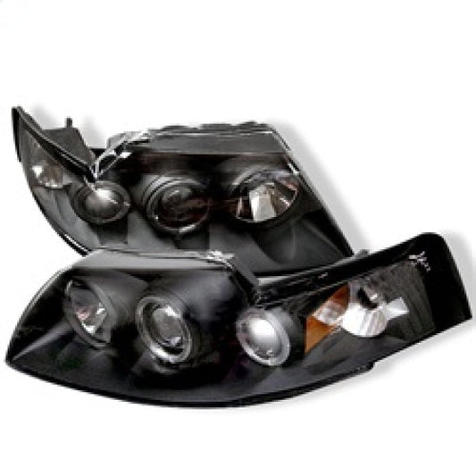 Spyder Ford Mustang 99-04 Projector Headlights LED Halo Black High H1 Low H1 PRO-YD-FM99-1PC-AM-BK 5010445