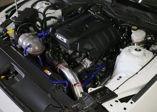 HPS Performance HPS Cold Air Intake Kit 2015-2017 Ford Mustang Ecoboost 2.3L Turbo, Polish