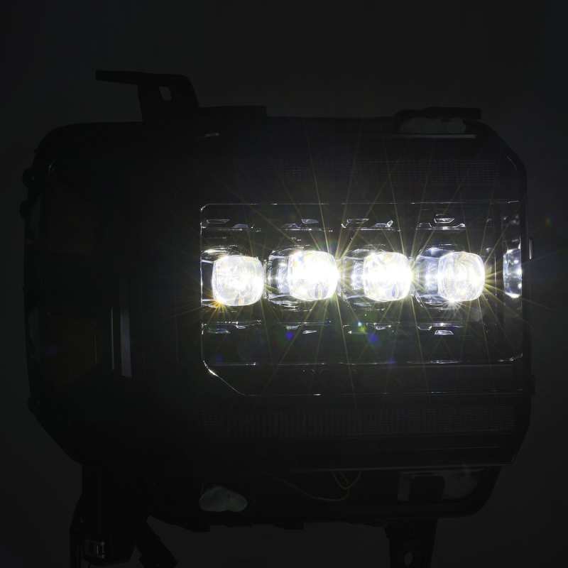 AlphaRex 14-18 GMC Sierra NOVA LED Proj Headlights Plnk Style Alpha Blk w/Activ Light/Seq