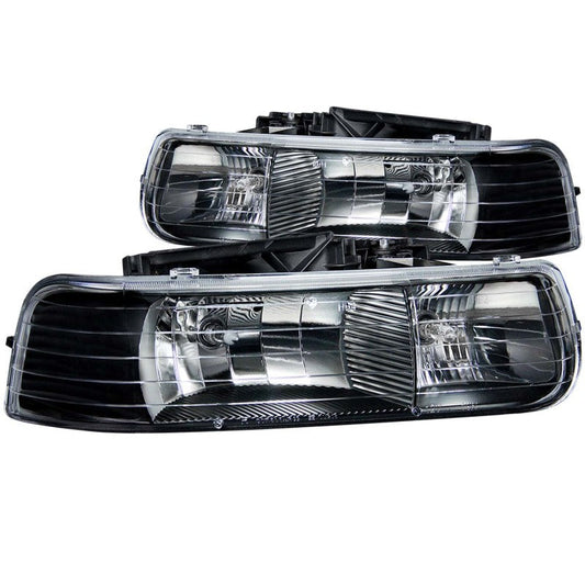 Anzo 1999-2002 Chevrolet Silverado 1500 Crystal Headlights Black