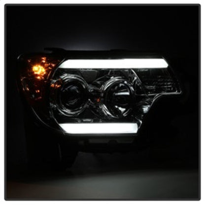 Spyder Toyota Tacoma 12-16 Projector Headlights Light Bar DRL Smoke Pro-Yd-TT12-Lbdrl-Sm