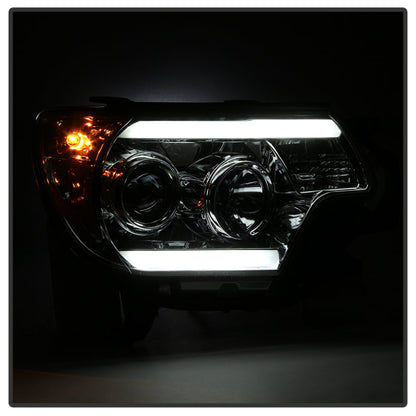 Spyder Toyota Tacoma 12-16 Projector Headlights Light Bar DRL Smoke Pro-Yd-TT12-Lbdrl-Sm