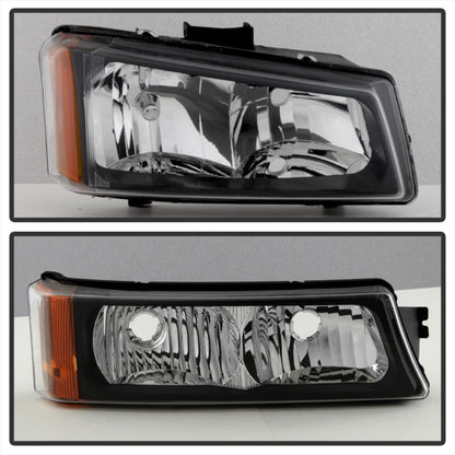 SPYDER Xtune Chevy Silverado 2500HD 03-06 Crystal Headlights w/ Bumper Lights Black HD-JH-CSIL03-AM-BK-SET 5069801