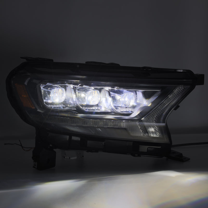 AlphaRex 19-21 Ford Ranger NOVA LED Proj Headlights Plank Style Black w/Activ Light/Seq