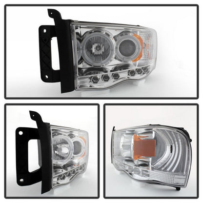 Spyder Dodge Ram 1500 02-05/Ram 2500 03-05 Projector Headlights LED Halo LED Chrm