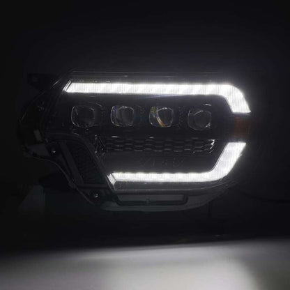 AlphaRex 12-15 Toyota Tacoma NOVA LED Proj Headlights Plank Style Black w/Activ Light/Seq