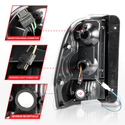 ANZO 2002-2009 Chevrolet Trailblazer LED Tail Lights w/ Light Bar Black Housing Smoke