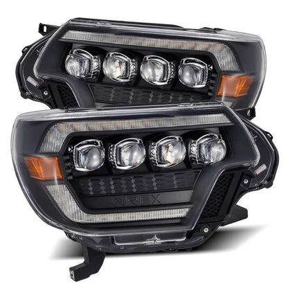 AlphaRex 12-15 Toyota Tacoma NOVA LED Proj Headlights Plank Style Black w/Activ Light/Seq