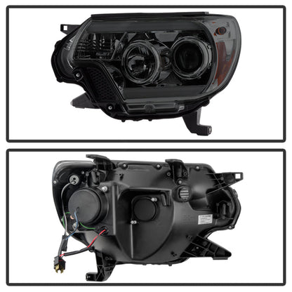 Spyder Toyota Tacoma 12-16 Projector Headlights Light Bar DRL Smoke Pro-Yd-TT12-Lbdrl-Sm