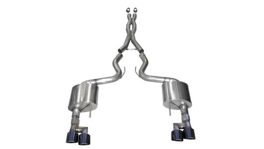 Corsa 18-19 Ford Mustang 5.0L V8 3in Xtreme Cat-Back Dual Rear Exit w/ 4in Black PVD
