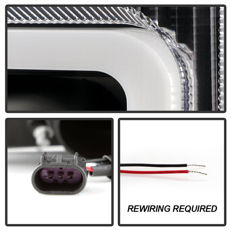 Spyder 17-18 Ford F250/F350/F450 Halogen Model Only -White Light Bar- Black