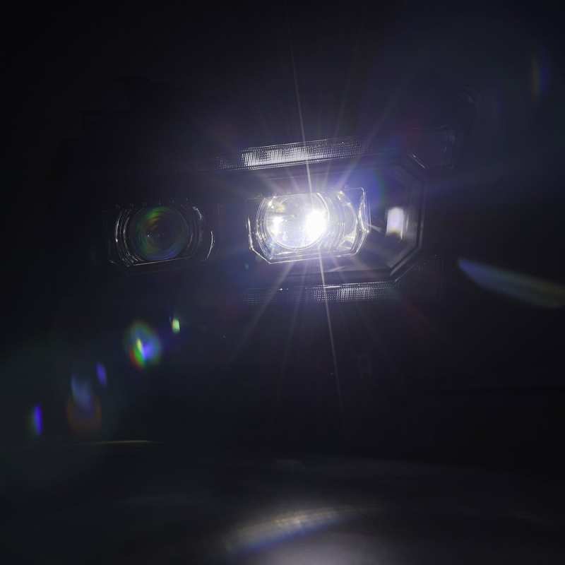 AlphaRex 19-21 Ram 2500 LUXX LED Proj Headlights Plank Style Black w/Activ Light/Seq