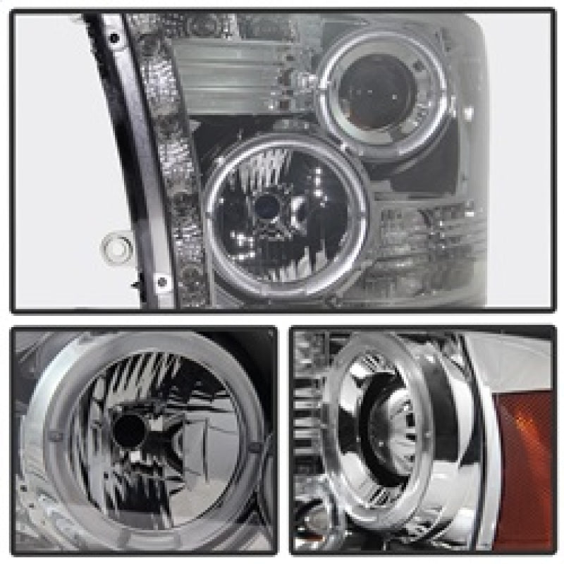 Spyder Dodge Ram 1500 09-14 10-14 Projector Headlights Halogen- LED Halo LED- Smke