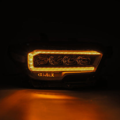 AlphaRex 16-20 Toyota Tacoma NOVA LED Projector Headlights Plank Style Black w/Activation
