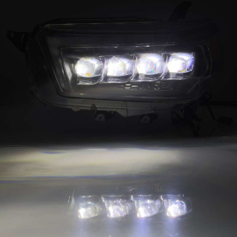 AlphaRex 10-13 Toyota 4Runner NOVA LED Projector Headlights Plank Style Black w/Seq