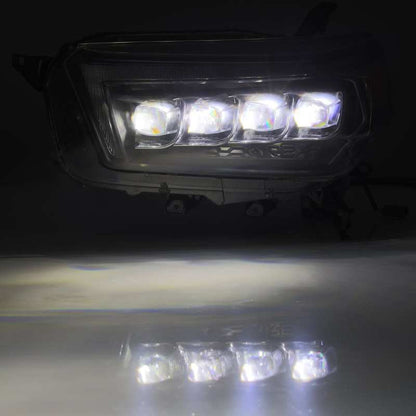 AlphaRex 10-13 Toyota 4Runner NOVA LED Projector Headlights Plank Style Black w/Seq