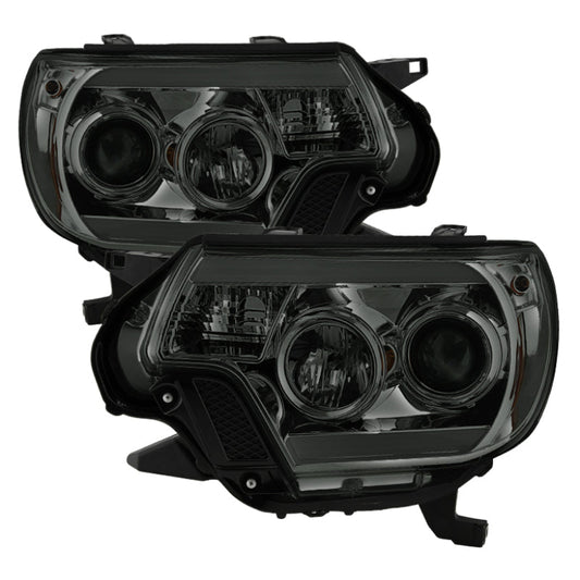 Spyder Toyota Tacoma 12-16 Projector Headlights Light Bar DRL Smoke Pro-Yd-TT12-Lbdrl-Sm