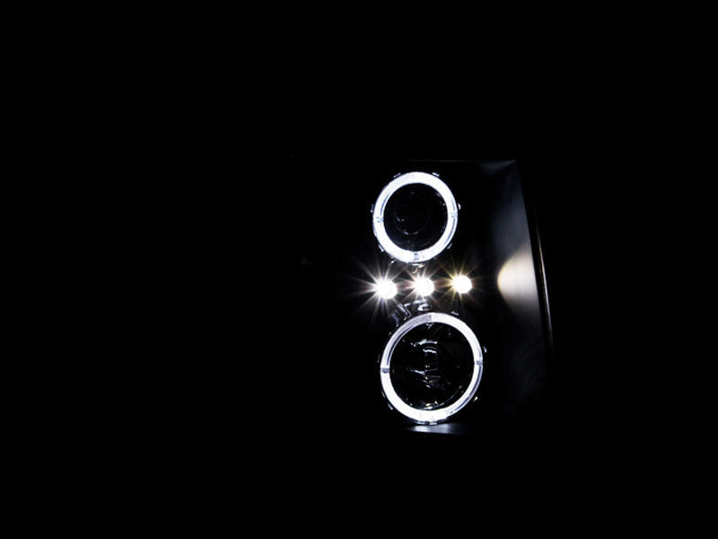 Anzo 2007-2013 Chevrolet Silverado 1500 Projector Headlights w/ Halo Black — 14H3Z