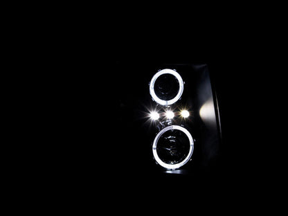 Anzo 2007-2013 Chevrolet Silverado 1500 Projector Headlights w/ Halo Black — 14H3Z
