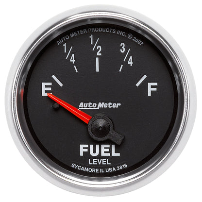 AutoMeter Gauge Fuel Level 2-1/16in. 240 Ohm(e) to 33 Ohm(f) Elec Gs 3816