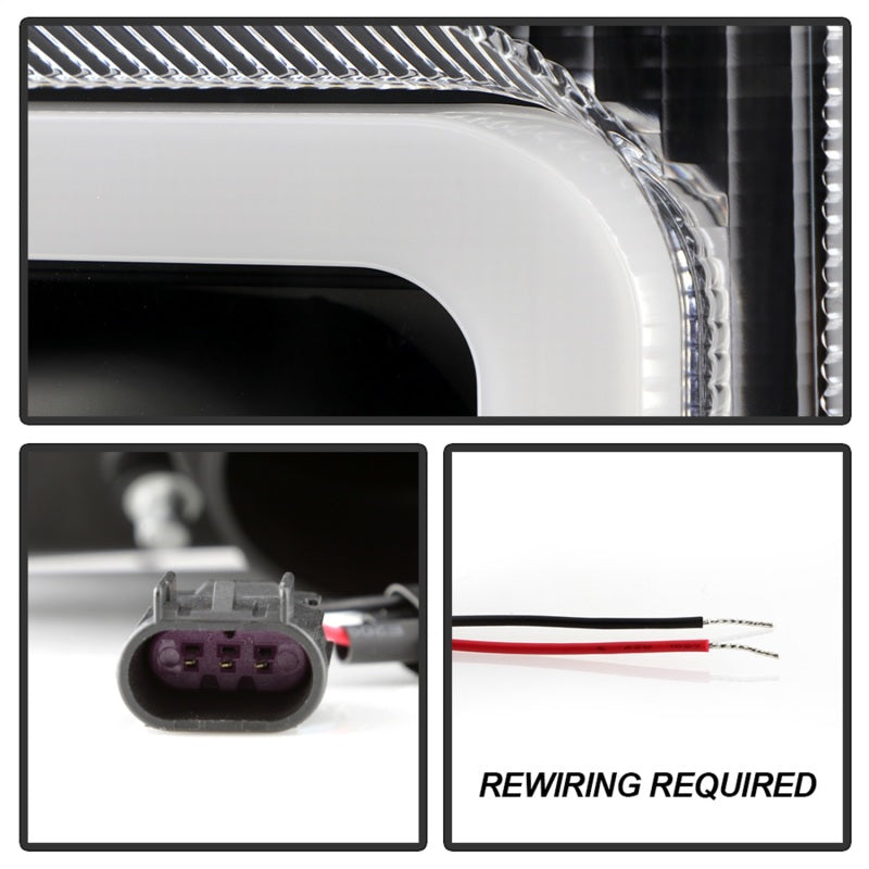 Spyder 17-18 Ford F250/F350/F450 Halogen Model Only -White Light Bar- Black