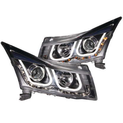 Anzo 2011-2015 Chevrolet Cruze Projector Headlights w/ U-Bar Black