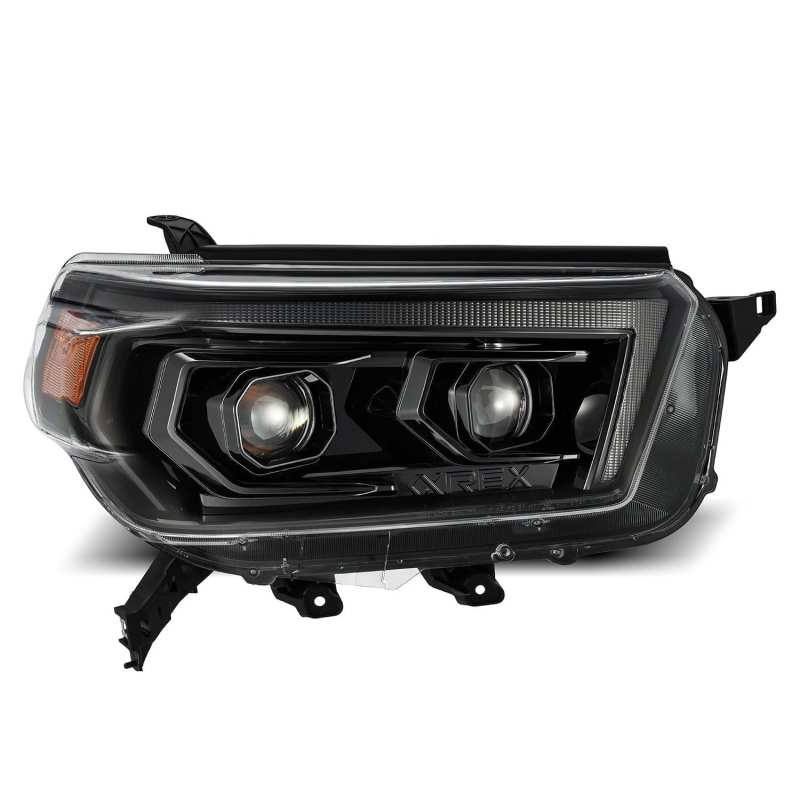AlphaRex 10-13 Toyota 4Runner LUXX LED Proj Headlights Plank Style Alpha Black w/Seq